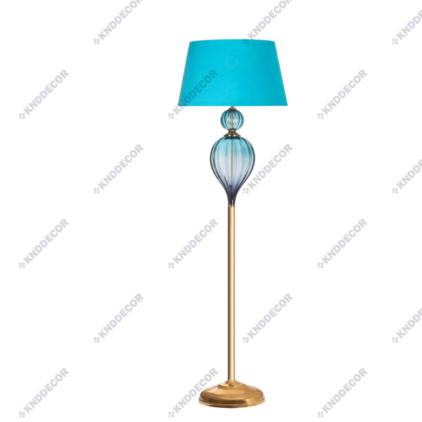 آباژور ایستاده  اشکی آبی با شید استوانه ای آبی روشن کد ST124