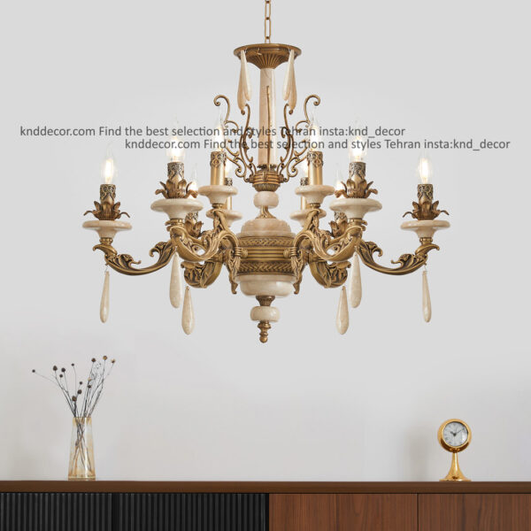 لوستر آوا آنتیک سنگ کرم آویز سنگ 6