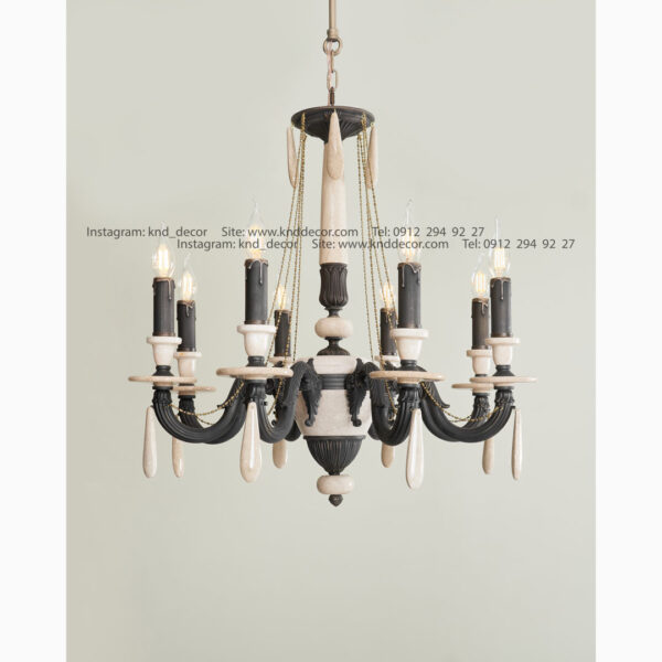 لوستر دایانا رومی سنگ کرم آویز سنگ 8