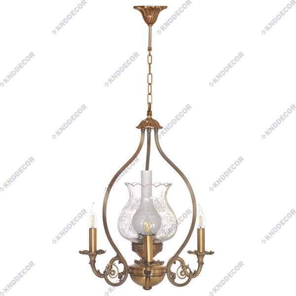 لوستر لنتی آنتیک 3 بازو 3 شاخه لنتری سفید