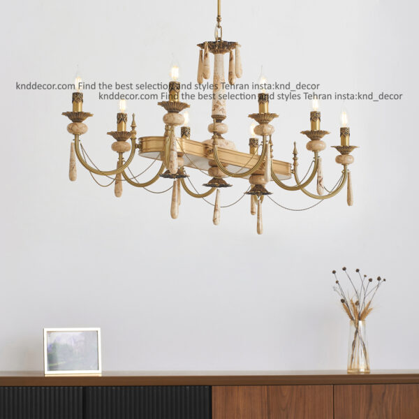 لاینر لیانا آهن آنتیک سنگ کرم پرطاووسی آویز سنگ 8