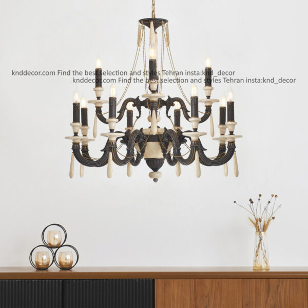 لوستر دایانا رومی سنگ کرم آویز سنگ 12