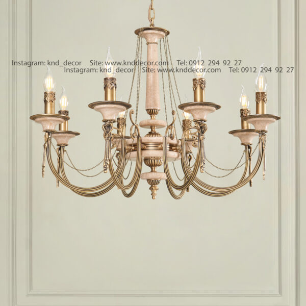 لوستر پاپیون کم کار آنتیک سنگ کرم 8