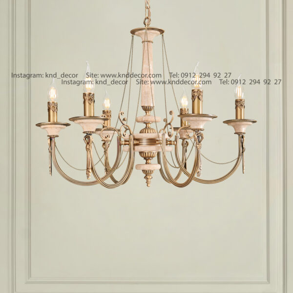 لوستر پاپیون کم کار آنتیک سنگ کرم 6