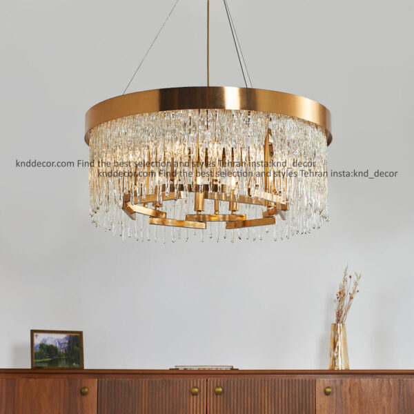 لوستر 3090 سانتیک 70 سانت با کریستال قندیلی