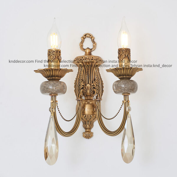 دیواری لیانا یراق آلومینیوم آنتیک سنگ نوک مدادی آویز بادامی 2