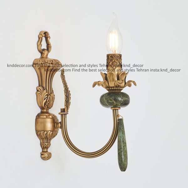 دیواری لیانا برنجی آنتیک زنبق آفتاب سنگ سبز آویز سنگ 1