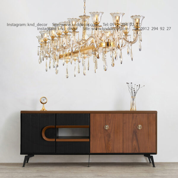 لاینر اس بلوری زنبق تخت با لاله آویز بادامی عرض 7*120 سانت  16