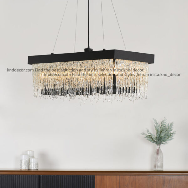 لاینر 3090 مشکی 90 سانت با کریستال قندیلی