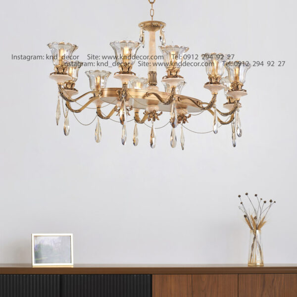 لاینر رویال آنتیک سنگ کرم زنبق آفتاب با لاله آویز بادامی عرض 15*70 سانت 10