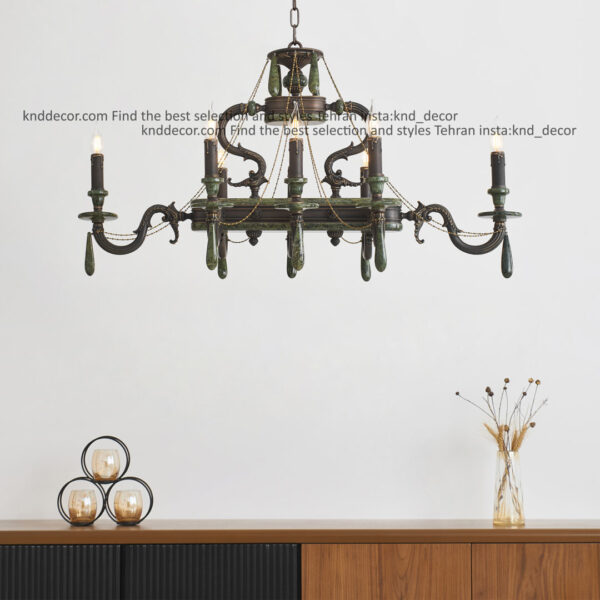 لاینر دایانا رومی سنگ سبز دو سنگ آویز سنگ 8