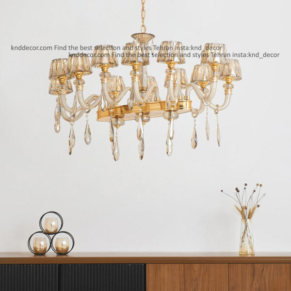 لاینر اس بلوری کلاهک کریستال آویز بادامی عرض 15*70 سانت  12