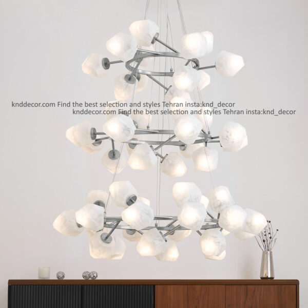 لوستر 1071 کروم 52 با حباب 110 سفید