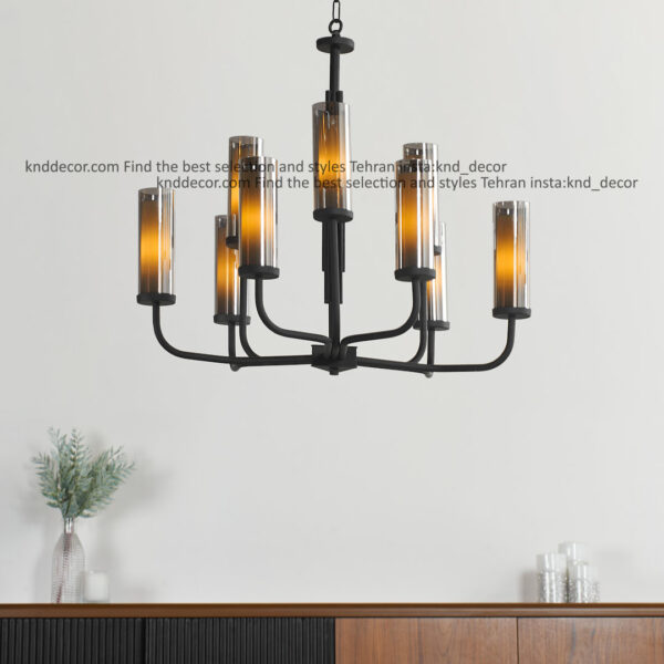 لوستر 1061 مشکی 9 با حباب قطر 6 دوگلس