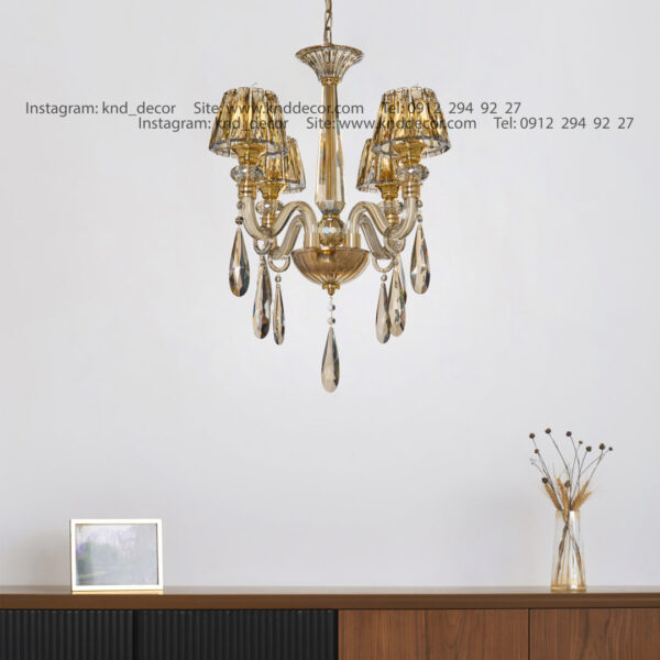 لوستر اس بلوری کلاهک کریستال آویز بادامی  4