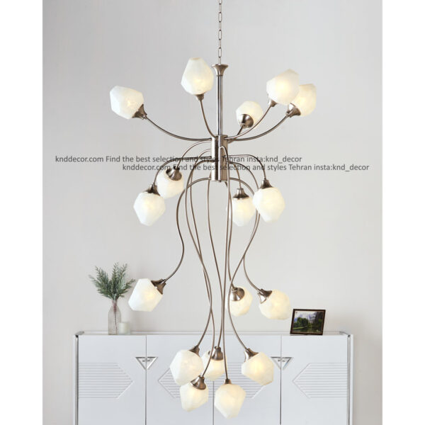 لوستر 1001 کروم 17 با حباب 110 سفید