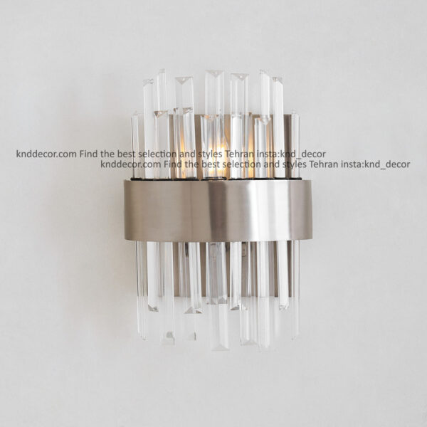 دیواری 1091 کروم با کریستال کاردی 30 سانت