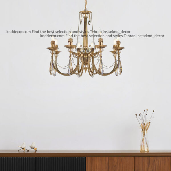 لوستر لوتوس ستون کبریتی آنتیک آویز بادامی 8