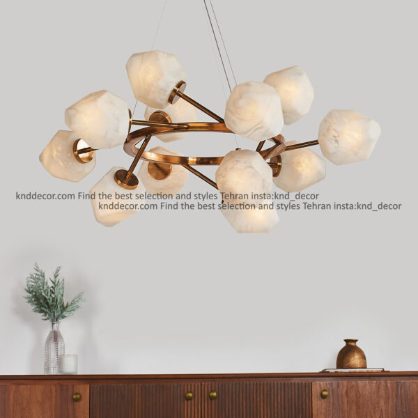 لوستر 1071 سانتیک 12 با حباب 110 سفید