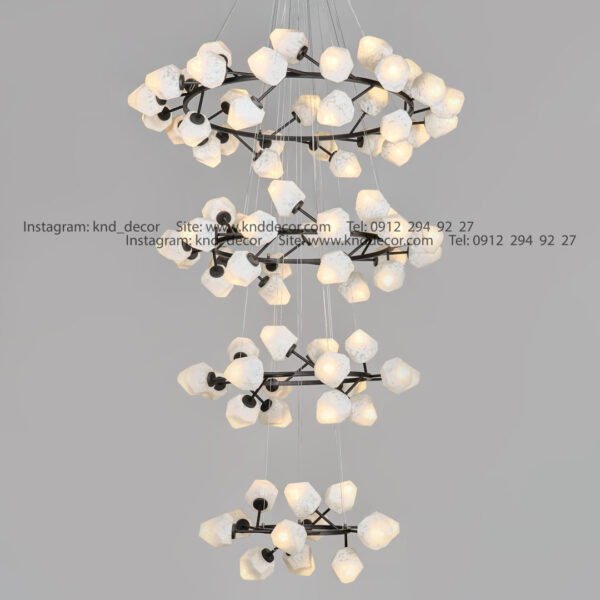 لوستر 1071 مشکی 84 با حباب 110 سفید