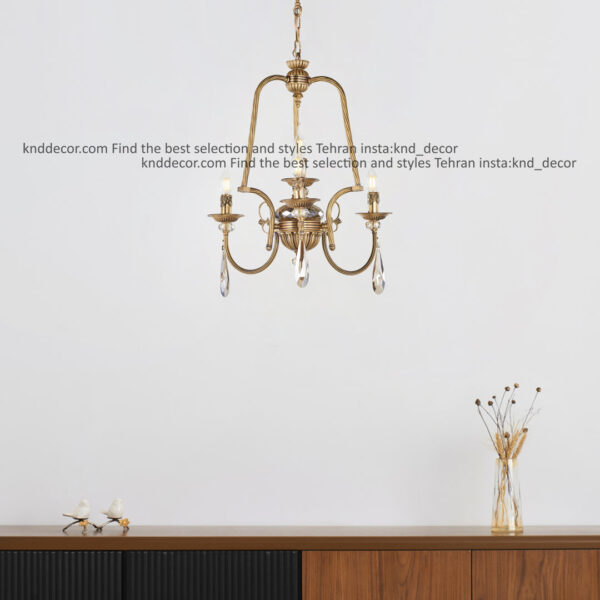 فانوسی لوتوس ستون کبریتی آنتیک آویز بادامی 3+1