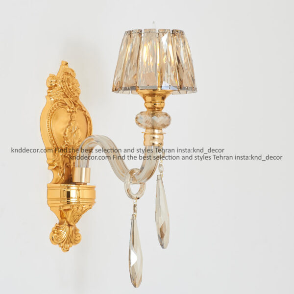 دیواری اس بلوری کلاهک کریستال آویز بادامی  1