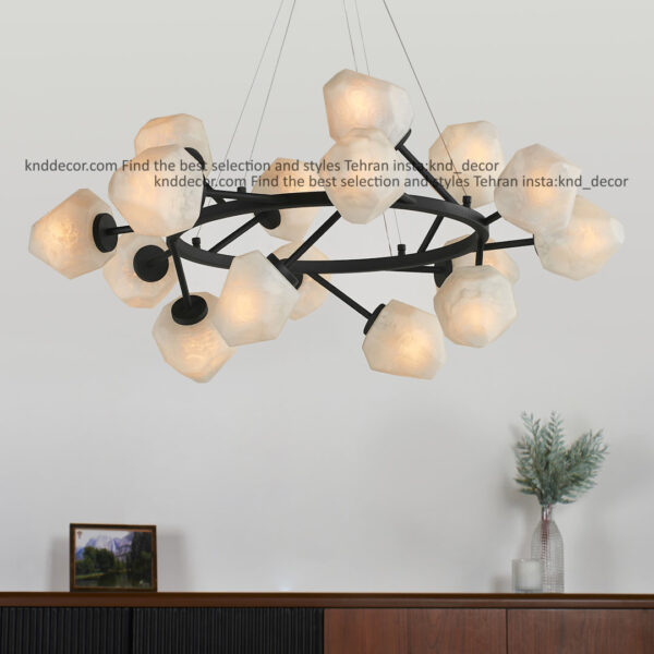 لوستر 1071 مشکی 16 با حباب 110 سفید