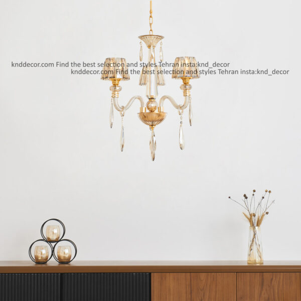 لوستر اس بلوری کلاهک کریستال آویز بادامی  3