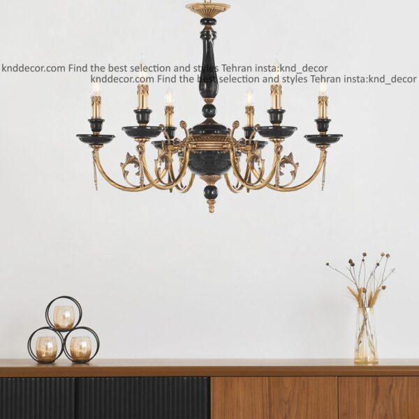 لوستر لیانا پاپیون پرکار آنتیک سنگ مشکی 6