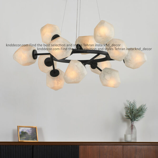 لوستر 1071 مشکی 12 با حباب 110 سفید