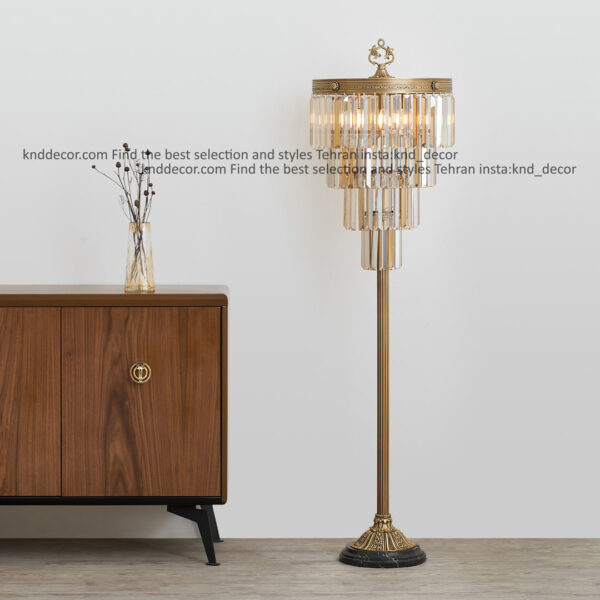 استند گرد بازویی آنتیک برنجی 40 سانت 130 جای آویز