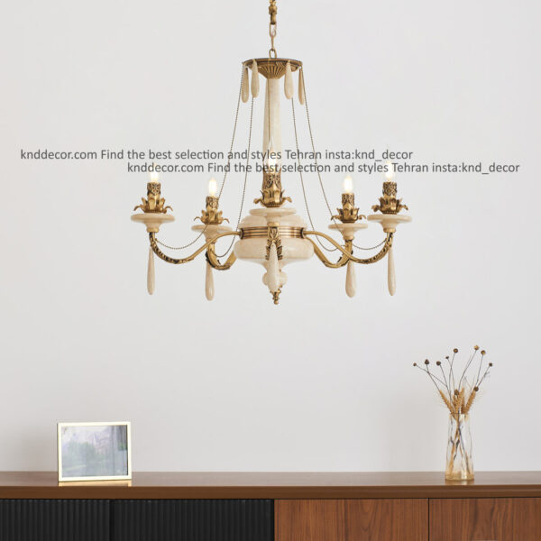 لوستر رویال آنتیک سنگ کرم زنبق آفتاب آویز سنگ 5