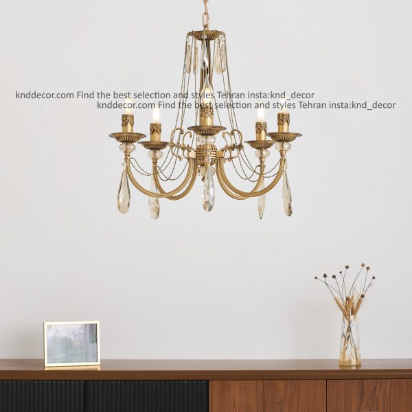 لوستر لوتوس ستون کبریتی آنتیک آویز بادامی 5