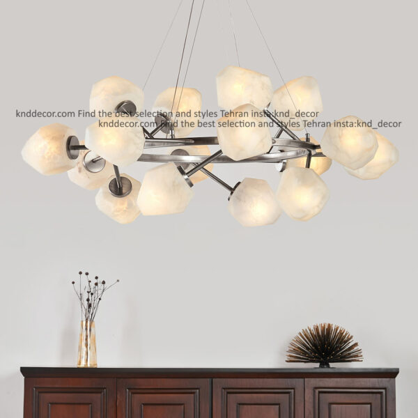 لوستر 1071 کروم 16 با حباب 110 سفید