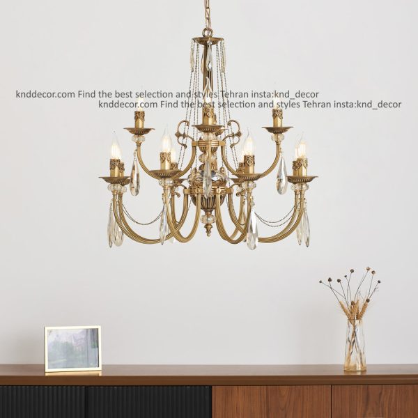 لوستر لوتوس ستون کبریتی آنتیک آویز بادامی 12