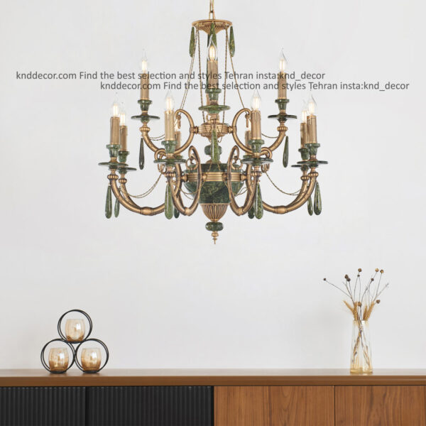 لوستر روبرتو آنتیک سنگ سبز آویز سنگ 12