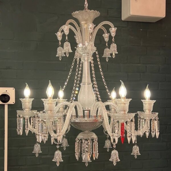 لوستر باکارات گرید 2 ساده شاخه 30 سانت کاسه 21 شفاف 6