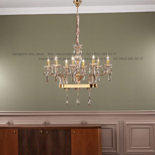 لاینر اس بلوری شیاردار زنبق شصتی آویز بادامی عرض 15*50 سانت 8