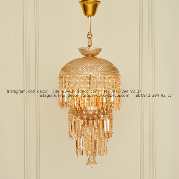 آویز بزرگ باکارات 30 سانت عسلی 6