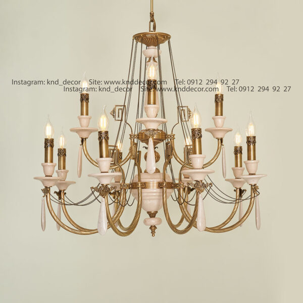 لوستر رونیکا ورساچه آنتیک سنگ کرم آویز سنگ 12