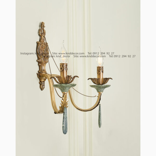Royal Malika Antique Green Stone Hanging Stone Wall Light 2