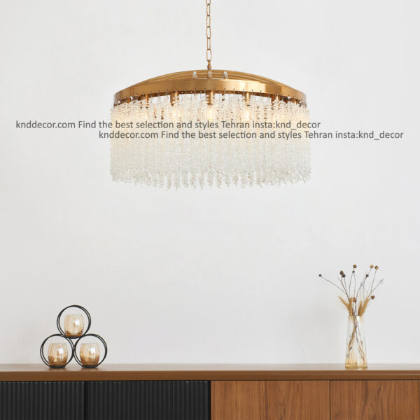 لوستر 2091 سانتیک 60 سانت با کریستال ریسه ای سایز بندی