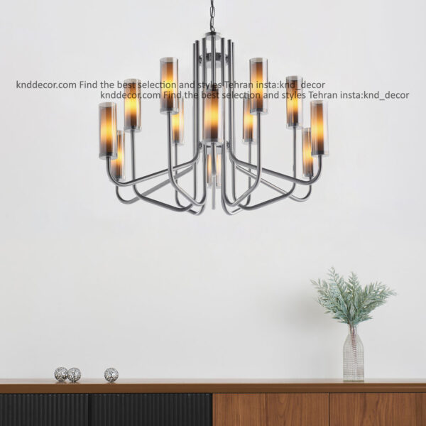 لوستر 3051 کروم 12 با حباب قطر 6 دوگلس