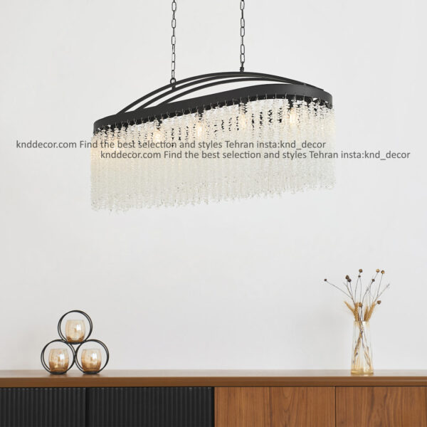 لاینر 2091 مشکی 90 سانت با کریستال ریسه ای سایز بندی