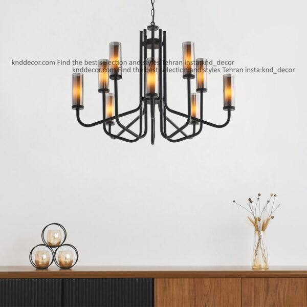 لوستر 3051 مشکی 10 با حباب قطر 6 دوگلس