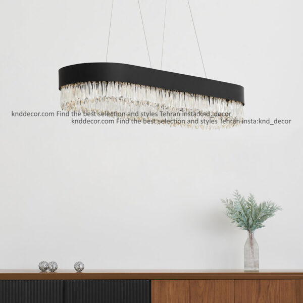 لاینر 2092 مشکی 90 سانت با کریستال کله قندی گرید 1