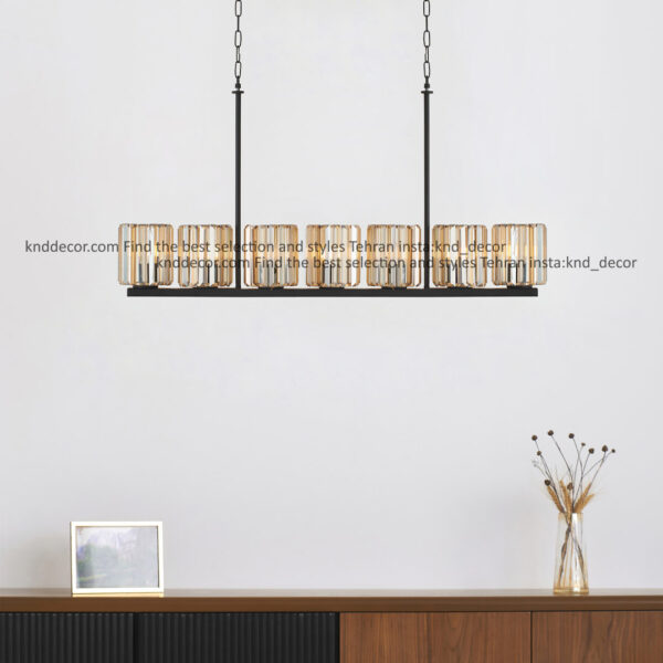 لاينر 1041 طول 120 سانت 7 مشكی با شيد كريستالی كاردی 15 سانت برنزی