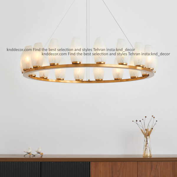 لوستر 1041 قطر 85 سانت 18 سانتيک با حباب 120 طرح سنگ