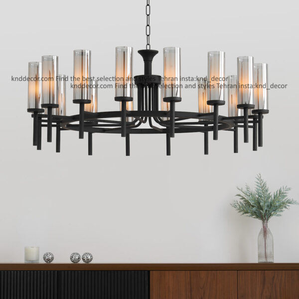 لوستر 1021 مشکی 16 با حباب قطر 6 دوگلس