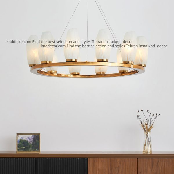 لوستر 1041 قطر 85 سانت 10 سانتيک با حباب 120 طرح سنگ